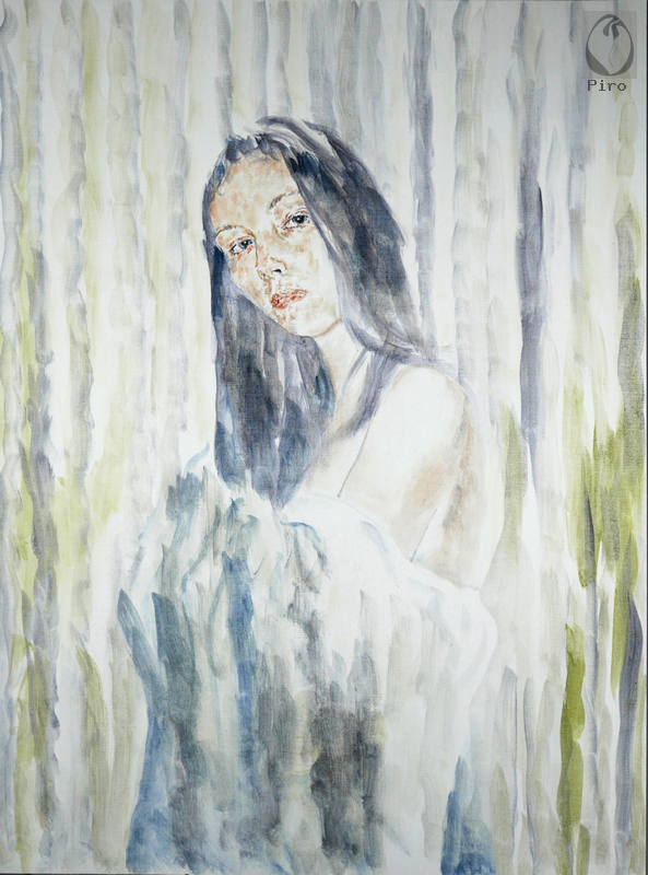 oil on paper - olio su carta di Piro